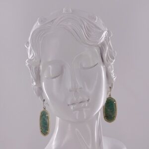 Kendra Scott Green & Gold Earrings